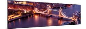 View of City of London with the Tower Bridge at Night - London - UK - England - United Kingdom-Philippe Hugonnard-Mounted Photographic Print