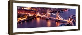 View of City of London with the Tower Bridge at Night - London - UK - England - United Kingdom-Philippe Hugonnard-Framed Photographic Print