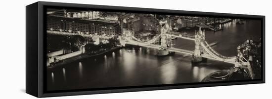 View of City of London with the Tower Bridge at Night - London - UK - England - United Kingdom-Philippe Hugonnard-Framed Stretched Canvas