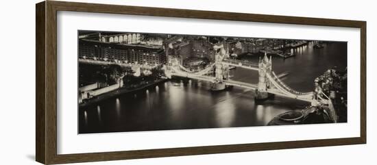 View of City of London with the Tower Bridge at Night - London - UK - England - United Kingdom-Philippe Hugonnard-Framed Photographic Print