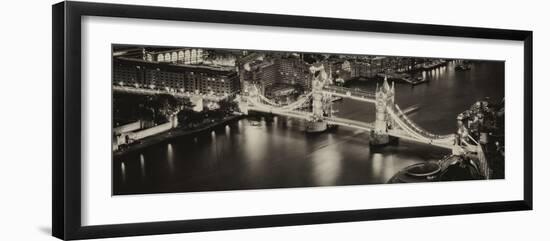 View of City of London with the Tower Bridge at Night - London - UK - England - United Kingdom-Philippe Hugonnard-Framed Photographic Print