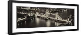 View of City of London with the Tower Bridge at Night - London - UK - England - United Kingdom-Philippe Hugonnard-Framed Photographic Print