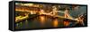 View of City of London with the Tower Bridge at Night - London - UK - England - United Kingdom-Philippe Hugonnard-Framed Stretched Canvas