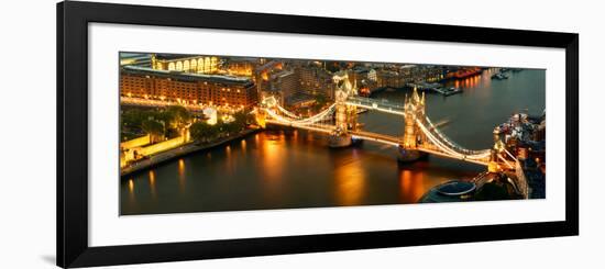 View of City of London with the Tower Bridge at Night - London - UK - England - United Kingdom-Philippe Hugonnard-Framed Photographic Print