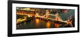 View of City of London with the Tower Bridge at Night - London - UK - England - United Kingdom-Philippe Hugonnard-Framed Photographic Print