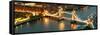 View of City of London with the Tower Bridge at Night - London - UK - England - United Kingdom-Philippe Hugonnard-Framed Stretched Canvas