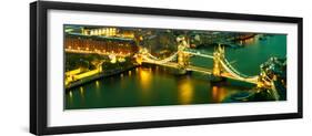 View of City of London with the Tower Bridge at Night - London - UK - England - United Kingdom-Philippe Hugonnard-Framed Photographic Print