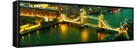 View of City of London with the Tower Bridge at Night - London - UK - England - United Kingdom-Philippe Hugonnard-Framed Stretched Canvas