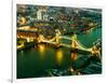 View of City of London with the Tower Bridge at Night - London - UK - England - United Kingdom-Philippe Hugonnard-Framed Photographic Print