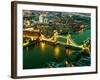 View of City of London with the Tower Bridge at Night - London - UK - England - United Kingdom-Philippe Hugonnard-Framed Photographic Print