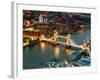 View of City of London with the Tower Bridge at Night - London - UK - England - United Kingdom-Philippe Hugonnard-Framed Photographic Print