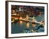 View of City of London with the Tower Bridge at Night - London - UK - England - United Kingdom-Philippe Hugonnard-Framed Photographic Print