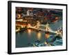 View of City of London with the Tower Bridge at Night - London - UK - England - United Kingdom-Philippe Hugonnard-Framed Photographic Print