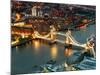 View of City of London with the Tower Bridge at Night - London - UK - England - United Kingdom-Philippe Hugonnard-Mounted Photographic Print