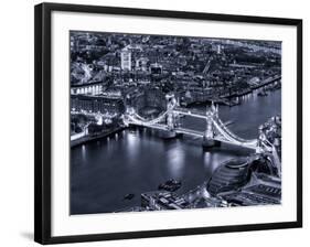 View of City of London with the Tower Bridge at Night - London - UK - England - United Kingdom-Philippe Hugonnard-Framed Photographic Print