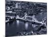 View of City of London with the Tower Bridge at Night - London - UK - England - United Kingdom-Philippe Hugonnard-Mounted Photographic Print