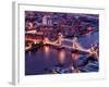 View of City of London with the Tower Bridge at Night - London - UK - England - United Kingdom-Philippe Hugonnard-Framed Photographic Print