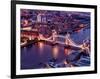 View of City of London with the Tower Bridge at Night - London - UK - England - United Kingdom-Philippe Hugonnard-Framed Photographic Print