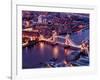 View of City of London with the Tower Bridge at Night - London - UK - England - United Kingdom-Philippe Hugonnard-Framed Photographic Print