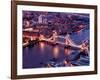 View of City of London with the Tower Bridge at Night - London - UK - England - United Kingdom-Philippe Hugonnard-Framed Photographic Print