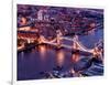 View of City of London with the Tower Bridge at Night - London - UK - England - United Kingdom-Philippe Hugonnard-Framed Photographic Print