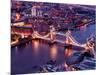 View of City of London with the Tower Bridge at Night - London - UK - England - United Kingdom-Philippe Hugonnard-Mounted Photographic Print