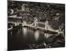 View of City of London with the Tower Bridge at Night - London - UK - England - United Kingdom-Philippe Hugonnard-Mounted Photographic Print