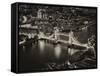 View of City of London with the Tower Bridge at Night - London - UK - England - United Kingdom-Philippe Hugonnard-Framed Stretched Canvas