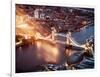 View of City of London with the Tower Bridge at Night - London - UK - England - United Kingdom-Philippe Hugonnard-Framed Photographic Print