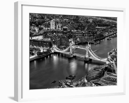 View of City of London with the Tower Bridge at Night - London - UK - England - United Kingdom-Philippe Hugonnard-Framed Photographic Print