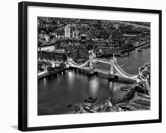 View of City of London with the Tower Bridge at Night - London - UK - England - United Kingdom-Philippe Hugonnard-Framed Photographic Print