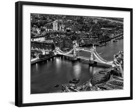 View of City of London with the Tower Bridge at Night - London - UK - England - United Kingdom-Philippe Hugonnard-Framed Photographic Print