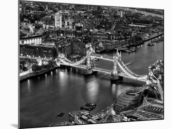 View of City of London with the Tower Bridge at Night - London - UK - England - United Kingdom-Philippe Hugonnard-Mounted Photographic Print