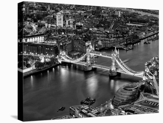 View of City of London with the Tower Bridge at Night - London - UK - England - United Kingdom-Philippe Hugonnard-Stretched Canvas