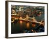 View of City of London with the Tower Bridge at Night - London - UK - England - United Kingdom-Philippe Hugonnard-Framed Photographic Print