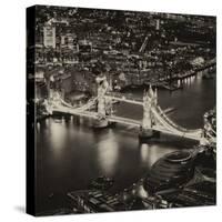 View of City of London with the Tower Bridge at Night - London - UK - England - United Kingdom-Philippe Hugonnard-Stretched Canvas