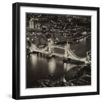 View of City of London with the Tower Bridge at Night - London - UK - England - United Kingdom-Philippe Hugonnard-Framed Photographic Print