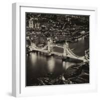 View of City of London with the Tower Bridge at Night - London - UK - England - United Kingdom-Philippe Hugonnard-Framed Photographic Print