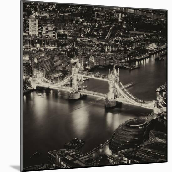 View of City of London with the Tower Bridge at Night - London - UK - England - United Kingdom-Philippe Hugonnard-Mounted Photographic Print