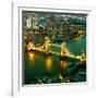 View of City of London with the Tower Bridge at Night - London - UK - England - United Kingdom-Philippe Hugonnard-Framed Photographic Print