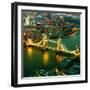 View of City of London with the Tower Bridge at Night - London - UK - England - United Kingdom-Philippe Hugonnard-Framed Photographic Print