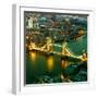 View of City of London with the Tower Bridge at Night - London - UK - England - United Kingdom-Philippe Hugonnard-Framed Photographic Print