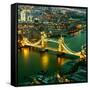 View of City of London with the Tower Bridge at Night - London - UK - England - United Kingdom-Philippe Hugonnard-Framed Stretched Canvas