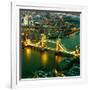 View of City of London with the Tower Bridge at Night - London - UK - England - United Kingdom-Philippe Hugonnard-Framed Photographic Print