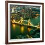 View of City of London with the Tower Bridge at Night - London - UK - England - United Kingdom-Philippe Hugonnard-Framed Photographic Print