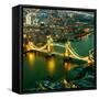 View of City of London with the Tower Bridge at Night - London - UK - England - United Kingdom-Philippe Hugonnard-Framed Stretched Canvas