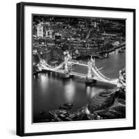 View of City of London with the Tower Bridge at Night - London - UK - England - United Kingdom-Philippe Hugonnard-Framed Giclee Print