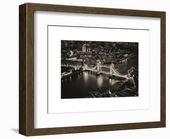 View of City of London with the Tower Bridge at Night - London - UK - England - United Kingdom-Philippe Hugonnard-Framed Art Print