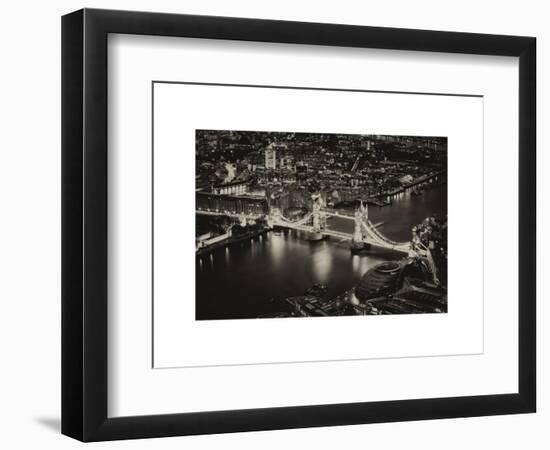 View of City of London with the Tower Bridge at Night - London - UK - England - United Kingdom-Philippe Hugonnard-Framed Art Print