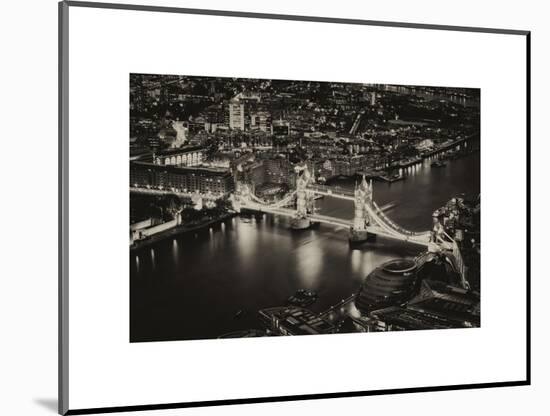 View of City of London with the Tower Bridge at Night - London - UK - England - United Kingdom-Philippe Hugonnard-Mounted Art Print